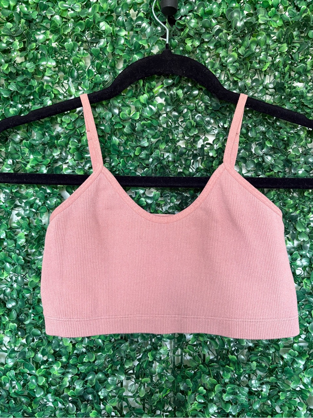 Abercrombie & Fitch Dusty Pink Ribbed Cami Crop